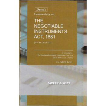 Commentary on The Negotiable instruments Act 1881 | B Dutta