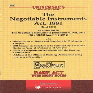 Universal’s The Negotiable Instruments Act 1881 (Bare Act)