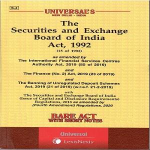 Securities and Exchange Board of India Act, 1992 Bare Act