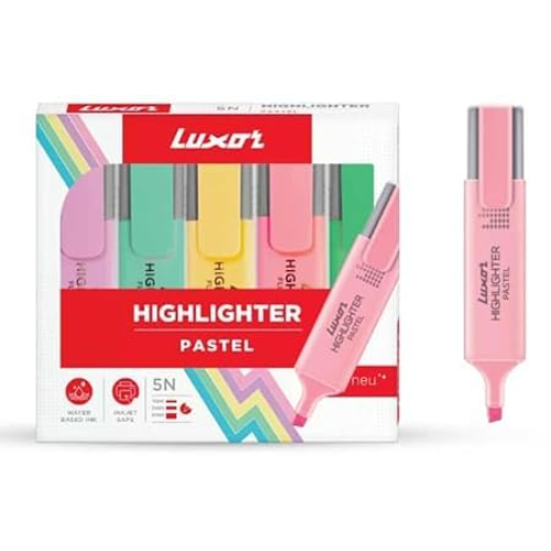 Luxor Textlite Pastel Highlighter (Pack of 5)