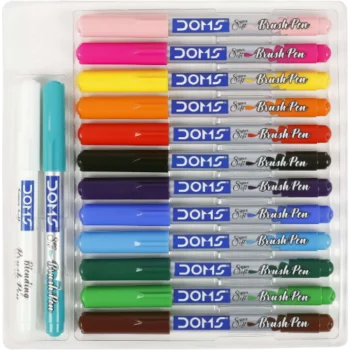 DOMS 14 Shades Brush Pen Box Pack (Tip Nib)